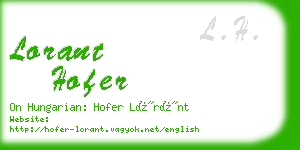 lorant hofer business card